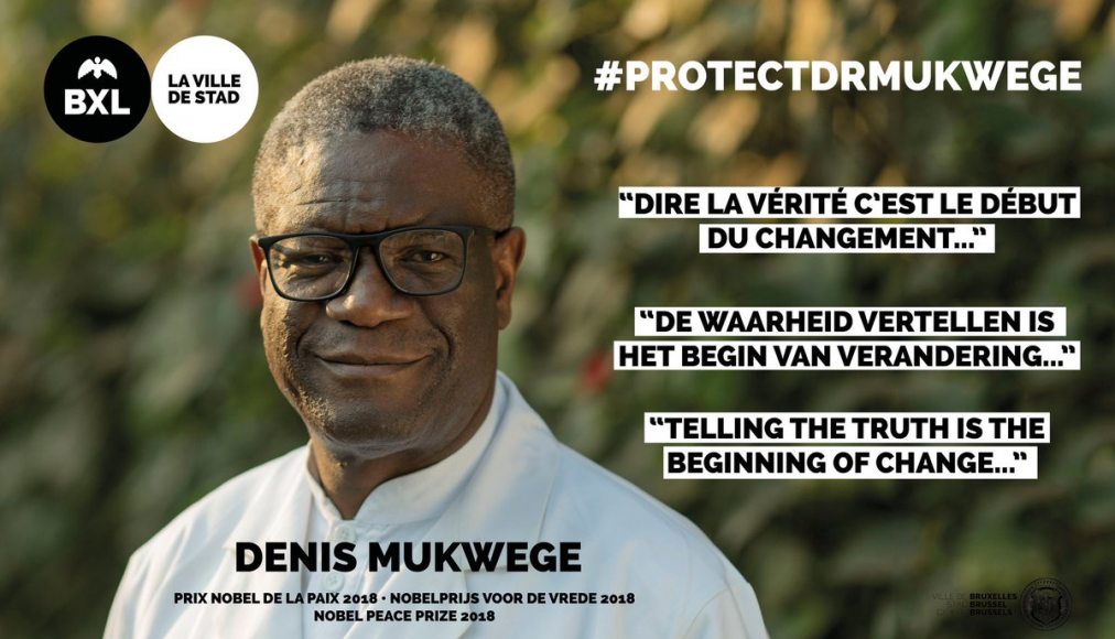 Affiche pour la campagne #ProtectDrMukwege / ©Ville de Bruxelles