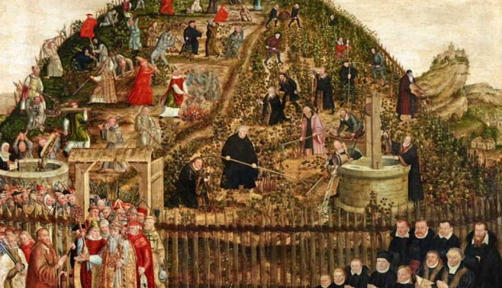 &quot;Luther dans les vignes du Seigneur&quot;, tableau de Lucas Cranach le Jeune, 1569 / ©Wikimedia Commons/Domaine public